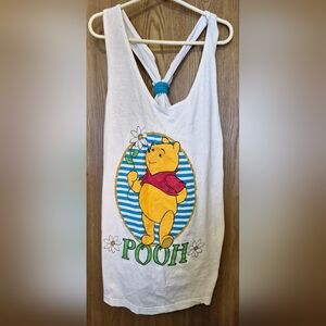Vintage Winnie the Pooh Bear Tank Top Swim Suit Cover Up One Size Disney Core